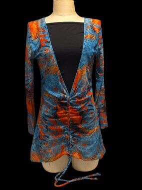 Size Large Poly Spandex Mesh Knit Swim Coverup